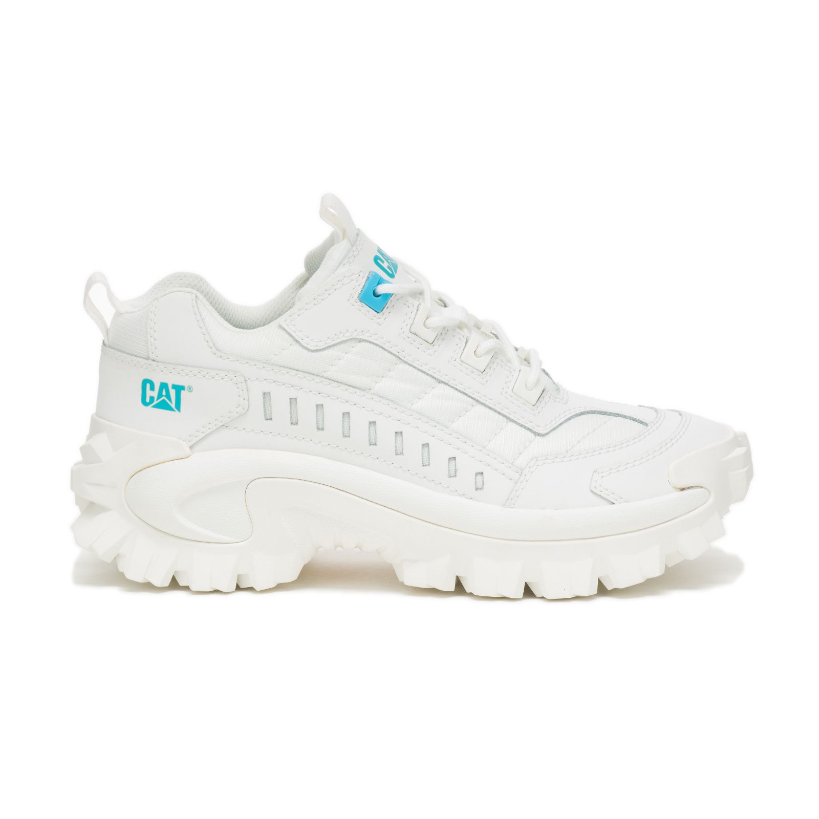 Men's Caterpillar Intruder Trainers White/Blue Ireland PVRF35260